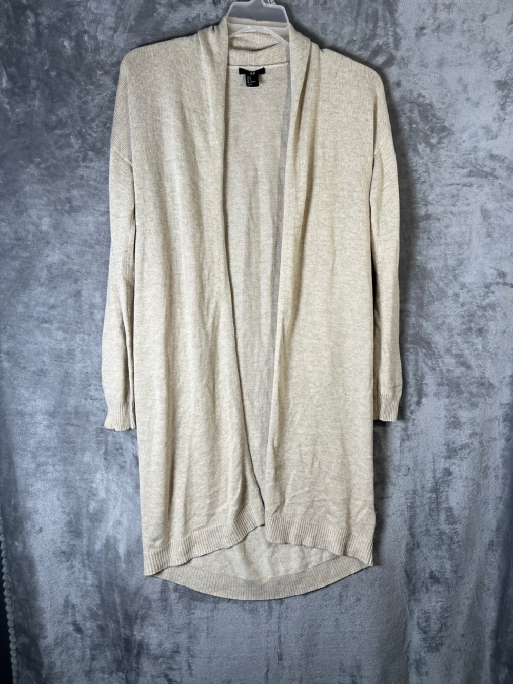H&M Beige Open-Front Longline Cardigan